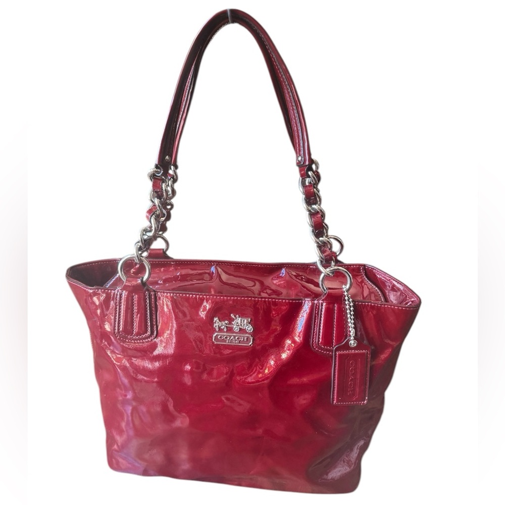 COACH Chelsea | Dark Red Patent Leather with Silver Accents - Picture 9 of 13